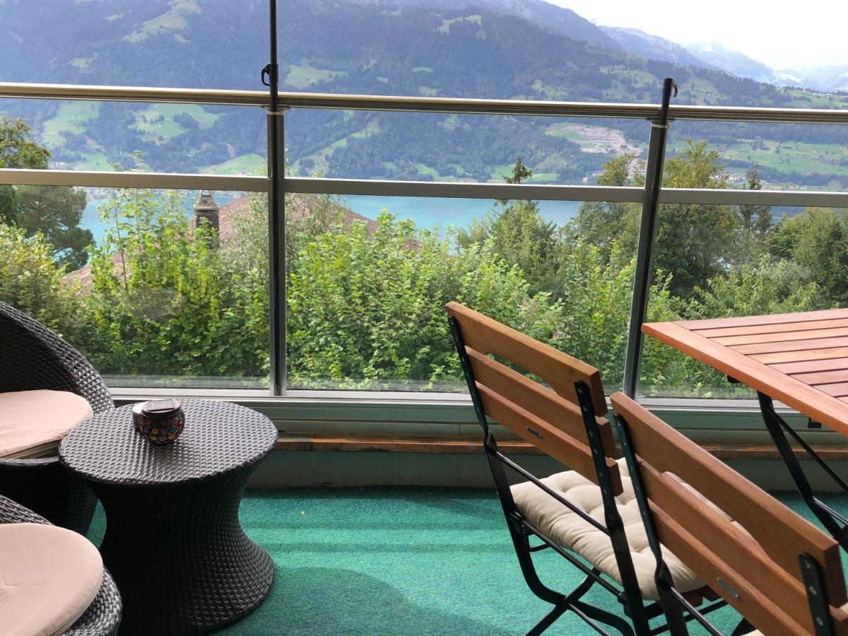 Wohnung Mit See Und Bergsicht Im Vier Sterne Hotel Beatenberg Exteriör bild