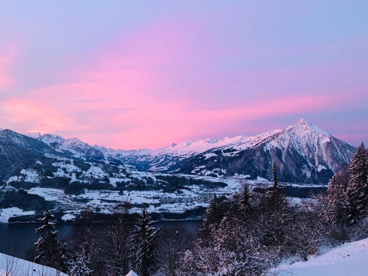 Wohnung Mit See Und Bergsicht Im Vier Sterne Hotel Beatenberg Exteriör bild